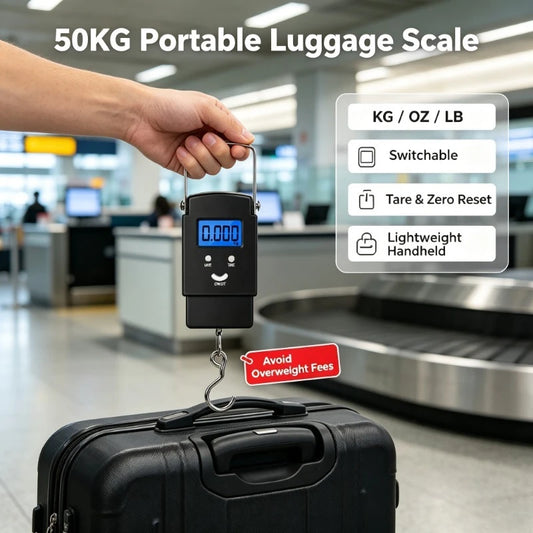 Portable Digital Hanging Luggage Scale, Multi-Unit Backlight LCD Hanging Scale Tare Function for Luggage Fishing Package Weighing