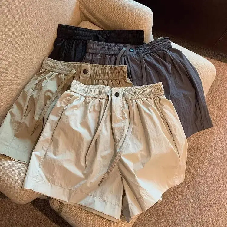 Women Wide Leg Quick Dry Shorts With Elastic Waist Athleisure