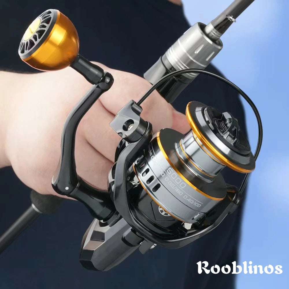 ROOBLINOS HEG Spinning Fishing Reel 5.2:1 Gear Ratio 10BB Metal Spool Smooth Drag Carp Fishing Wheel Saltwater Freshwater Tackle