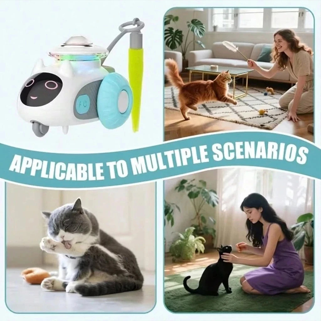 Smart Remote Control Cat Toy Car USB Rechargeable Automatic Obstacle Avoidance Robot Funny Kitten Exercise Interactive Pet Supplies
