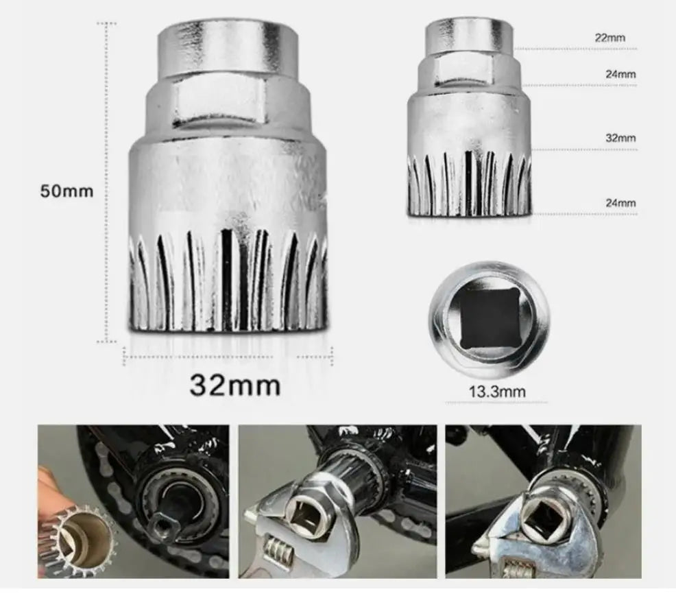 6 Pcs Bicycle Repairing Tools Cassette Removal Tool Bike Sprocket Removal Repair Tool Chain Breaker Crank Extractor Spoke Wrench