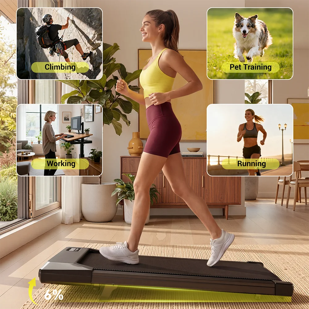 Superun Portable Under Desk Walking Pad Mini Treadmill With LCD Screen