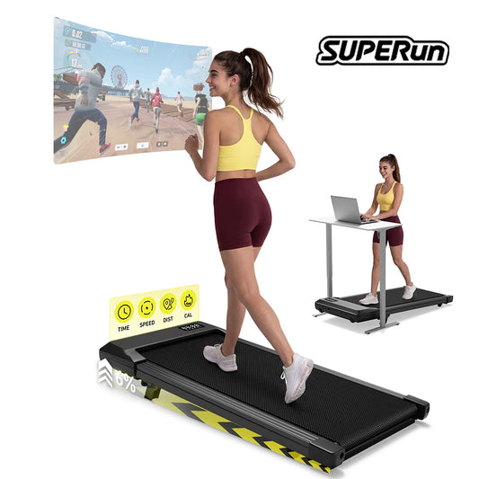 Superun Portable Under Desk Walking Pad Mini Treadmill With LCD Screen