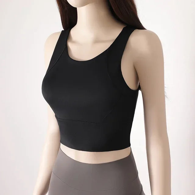 Women Sports Bra With Fixed Chest Pad Athleisure Tank Top