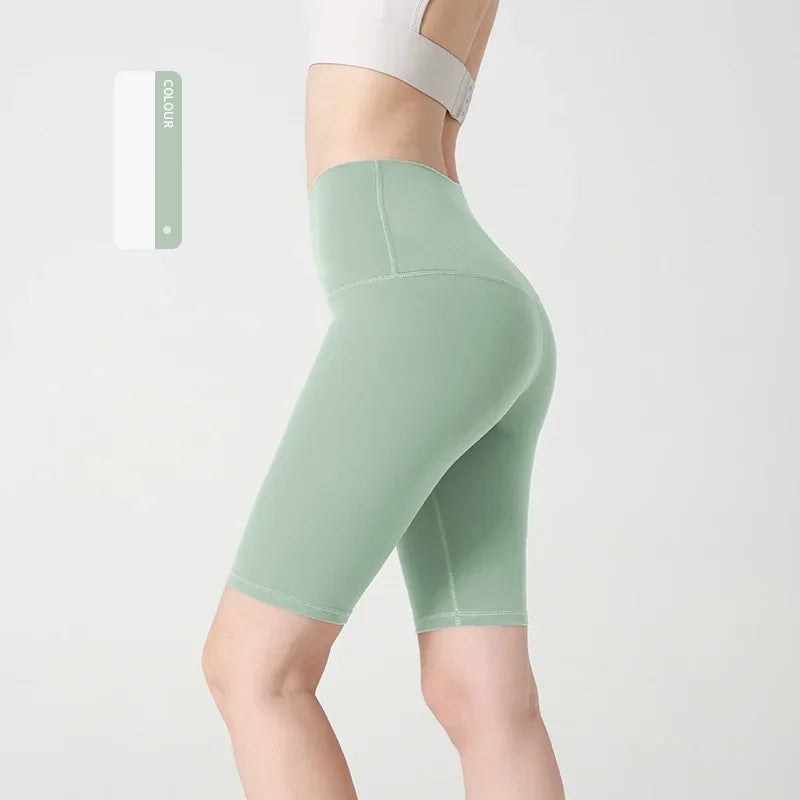Women Yoga Shorts Athletic Nylon Seamless Breathable Summer Workout Pants