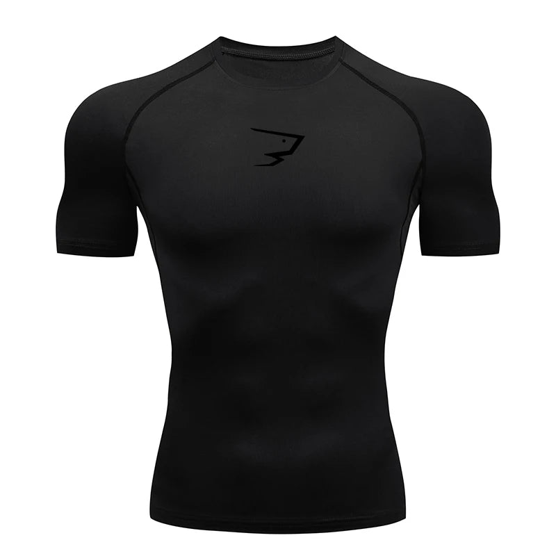 Men Short Sleeve Compression T-Shirt Running Gym Fitness Sport Tees Male Jogging Athletic Sport Tops