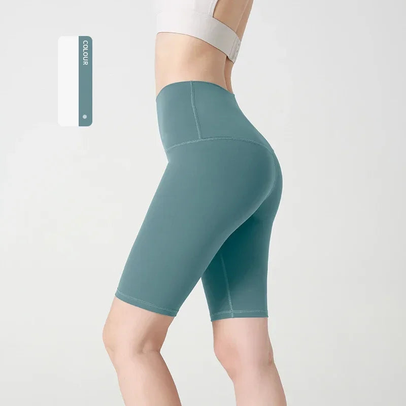 Women Yoga Shorts Athletic Nylon Seamless Breathable Summer Workout Pants