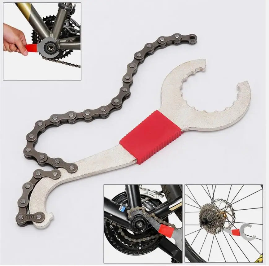 6 Pcs Bicycle Repairing Tools Cassette Removal Tool Bike Sprocket Removal Repair Tool Chain Breaker Crank Extractor Spoke Wrench
