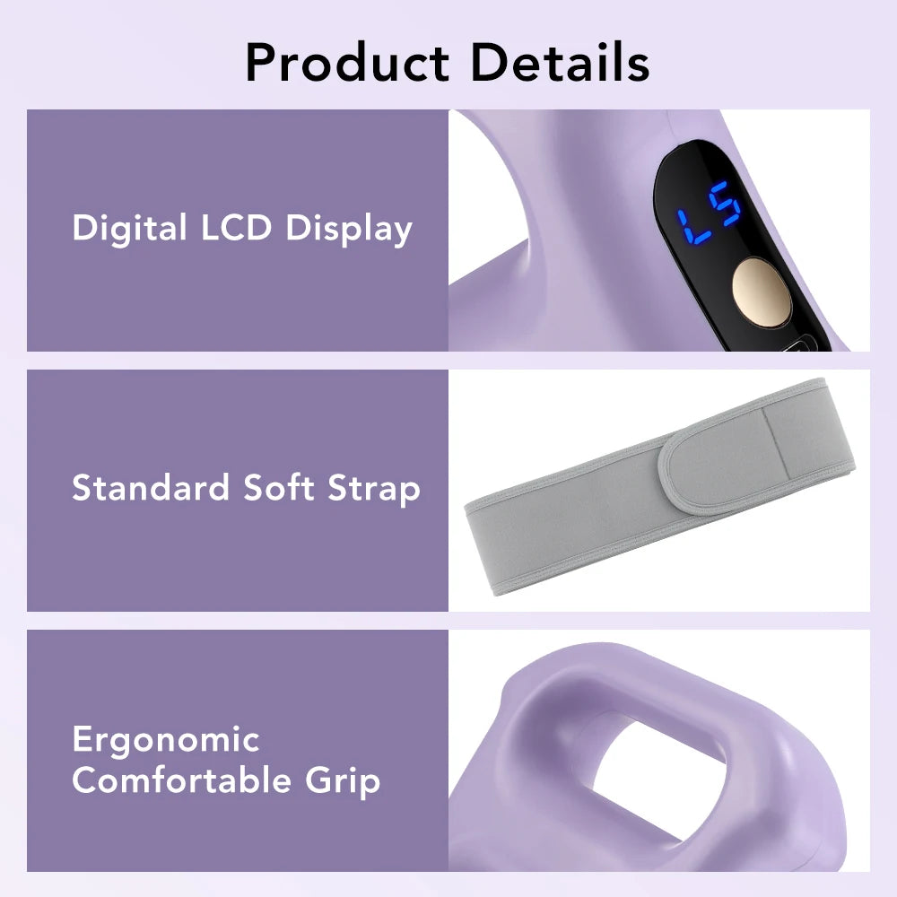 Double Ring Fascia Massager with Dual-Ring Resonance, 5-Speed Vibration and 3 Smart Modes, Hands-Free Wearable Belt for Muscle Recovery, Post-Workout Relaxation, Home Gym Office Travel, USB Rechargeable, Portable Fitness Gift