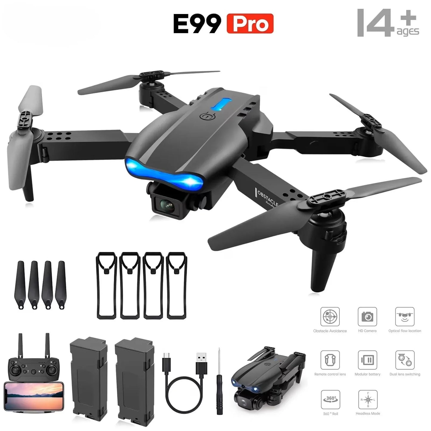 Foldable Drone With Dual Cameras 8K Screen Return To Home
