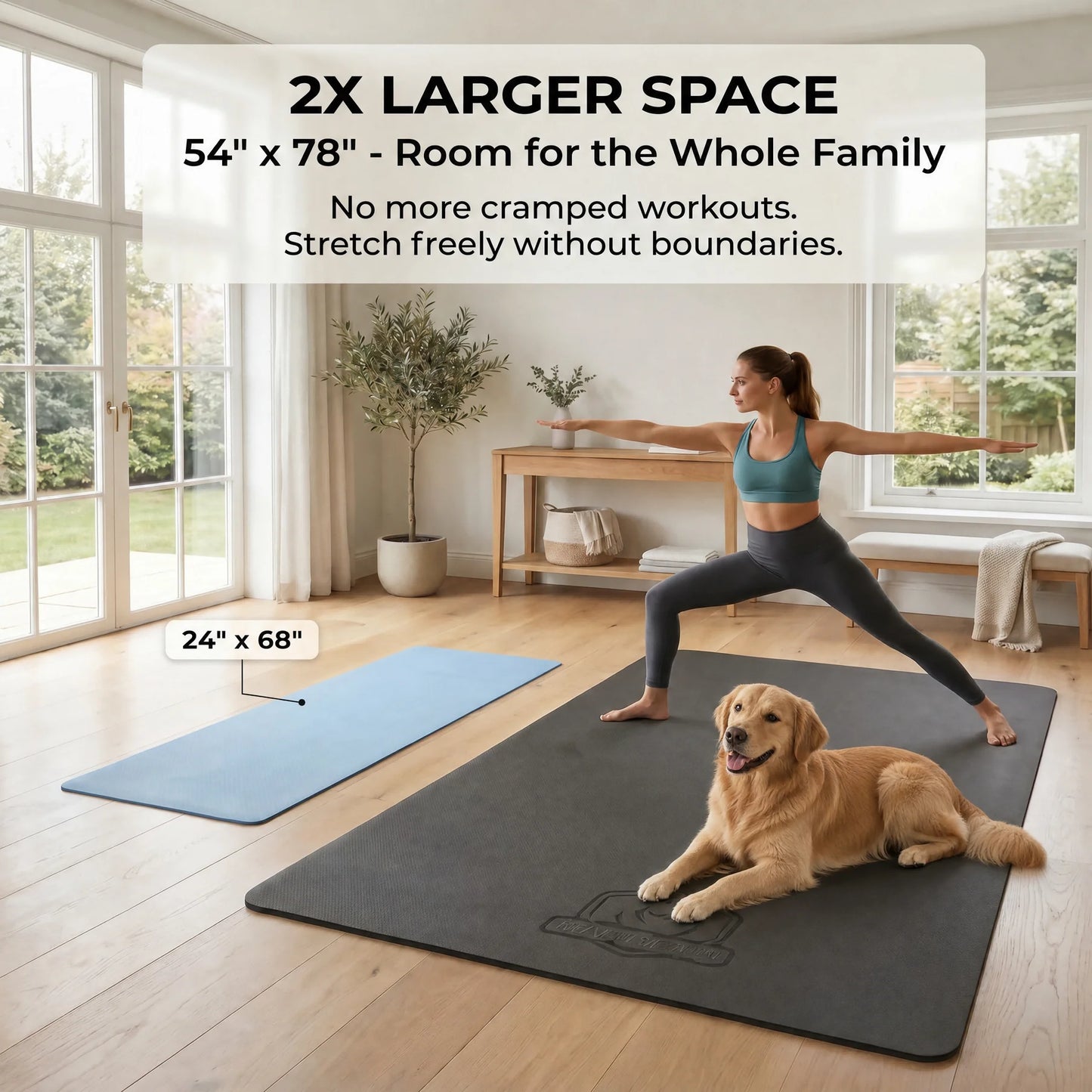 HAPBEAR Yoga Mat Non Slip TPE Eco Friendly For Home Workouts
