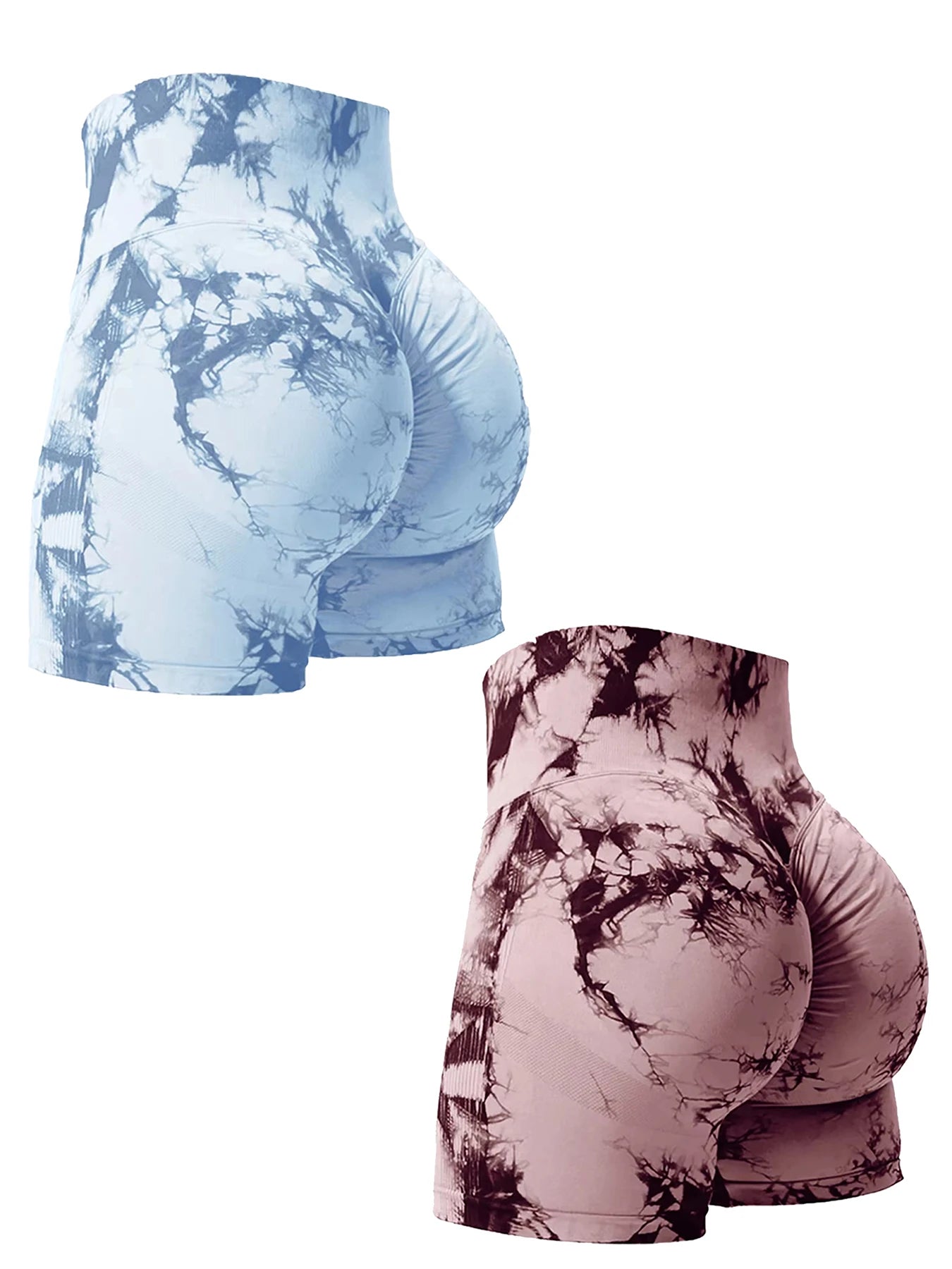 CHRLEISURE Tie Dye Butt Lifting Gym Shorts