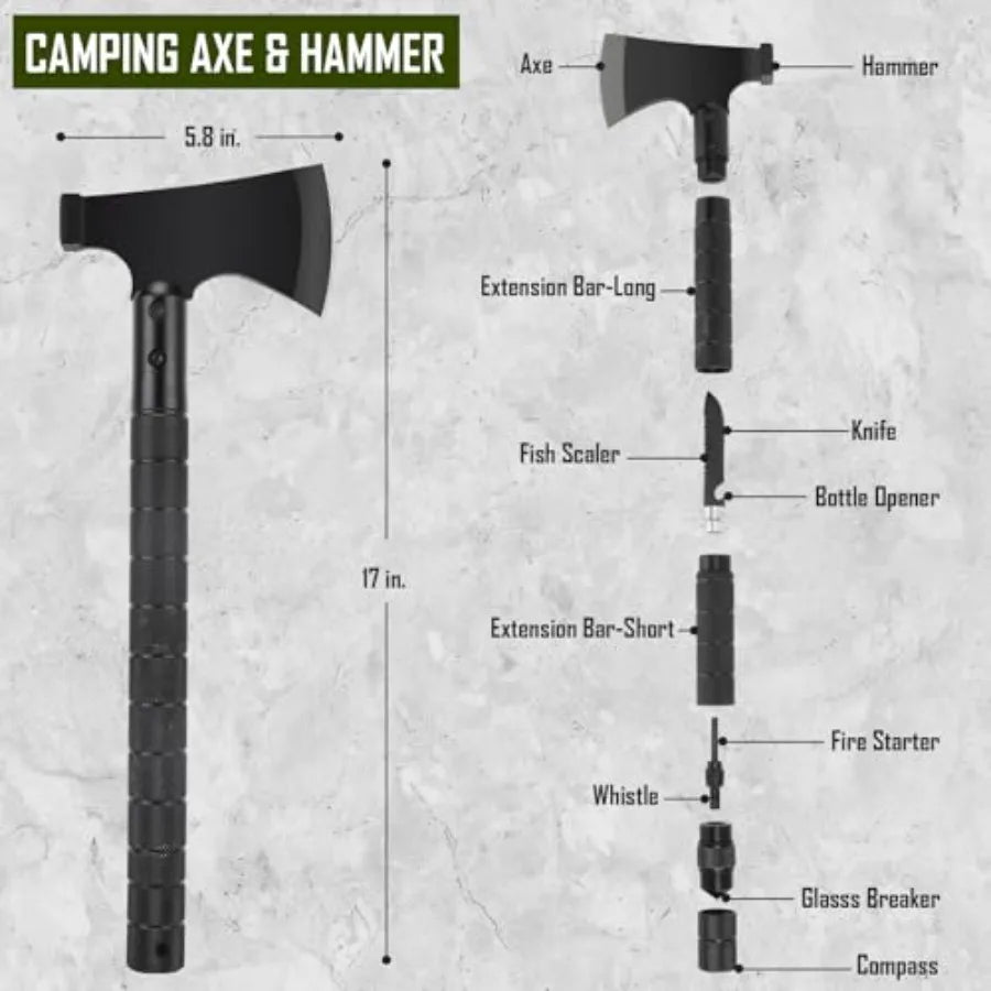 Survival Kit 268 Pcs Emergency Survival Gear and Equipment Supplies with First Aid Kit Camping Axe Headlamp Crossbody Bag for C
