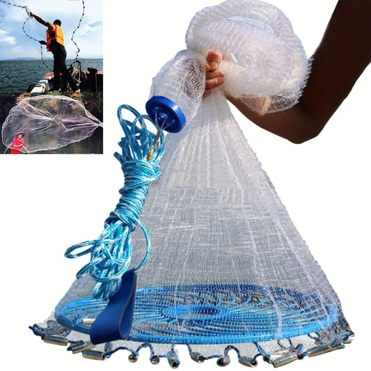 Durable and Sturdy Handmade Outdoor Fishing Tools, Suitable for Both Freshwater and Saltwater, American Style Fishing Nets, Christmas Gifts, Heavy-Duty Saltwater Fishing Nets, Bait Traps, Throwing Fishing, Freshwater Fly Fish