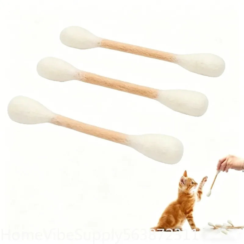 6 Pack Creative Giant Cotton Swab Shaped Catnip Toy Durable Kitten Biting Grinding Rope Stick Pet Teeth Cleaning Chewing Toy For Indoor Cats And Kittens