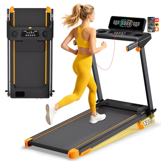 Foldable Walking Pad Treadmill With Incline And Bluetooth Connection