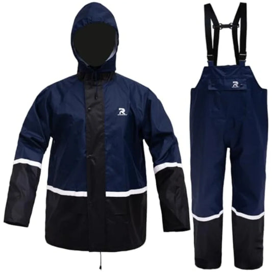 Rain Suits for Men Waterproof High Visibility Rain Gear Lightweight Rain Jacket with Bib Overalls Fishing Farming Golf
