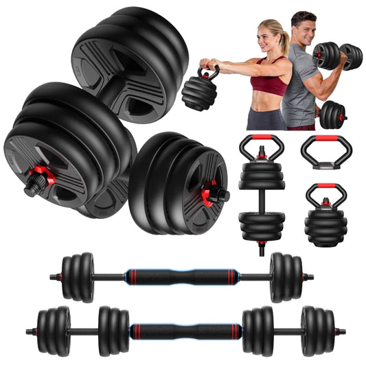 FED Fitness 5 In 1 Adjustable Dumbbell Set With Barbell Conversion