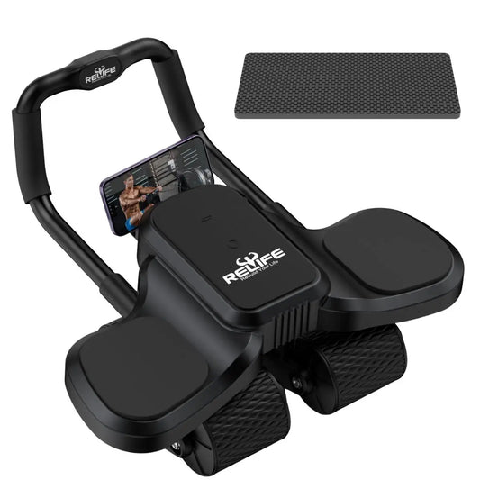 Ab Wheel Roller With Elbow Support And Knee Mat For Core Workout