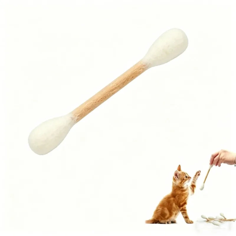 6 Pack Creative Giant Cotton Swab Shaped Catnip Toy Durable Kitten Biting Grinding Rope Stick Pet Teeth Cleaning Chewing Toy For Indoor Cats And Kittens