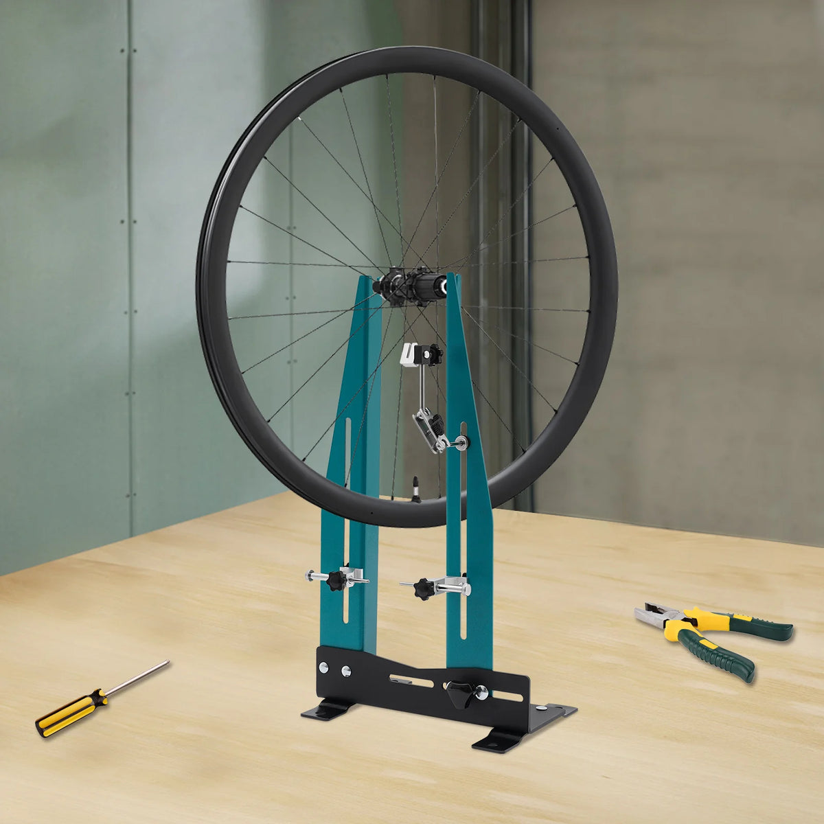 Professional Bike Wheel Truing Stand Adjustable 9-15cm for MTB Road E-Bike Disc Brake 140-180mm DIY Tool Easy Install Portable