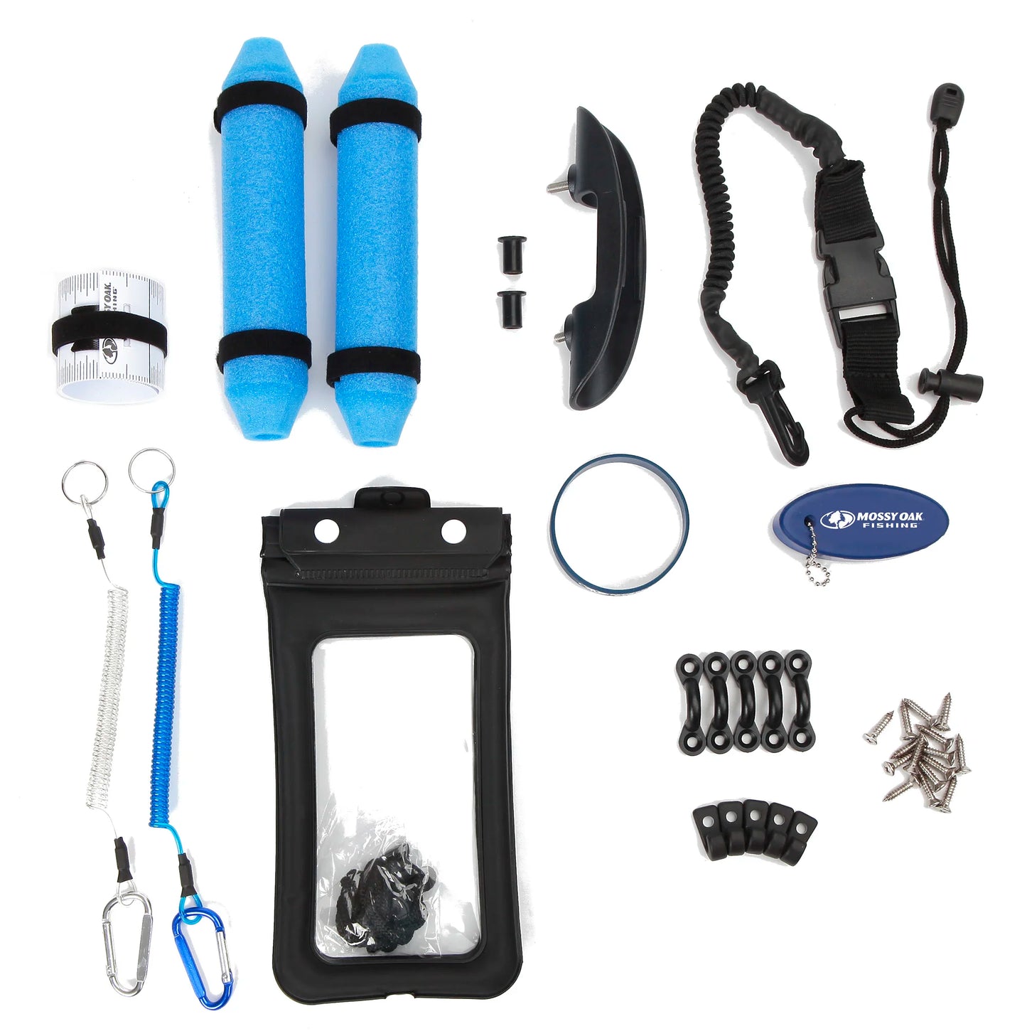 Kayak Storage Crate with Dry Bag Fishing Gear Kit Rod Holder Blue Milk Crate