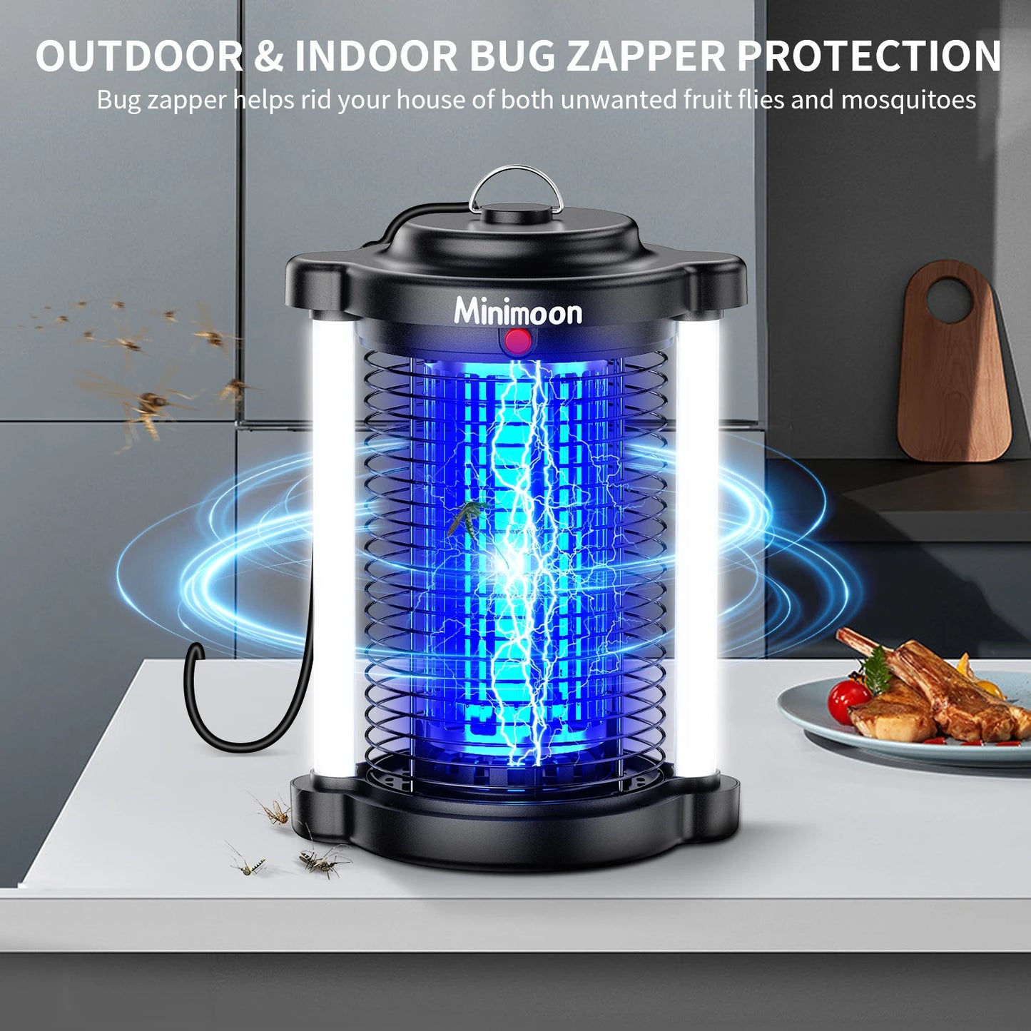 Outdoor Bug Zapper Mosquito Trap With Dual LED Lights 110V