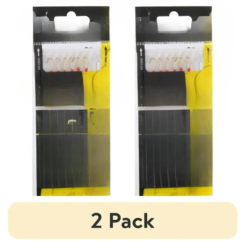 (2 pack) Red Size 8 Hook，Each rig includes six high-quality hooks for secure bait retention, with the main line featuring a higher pound test than branch lines for added strength during retrieval.