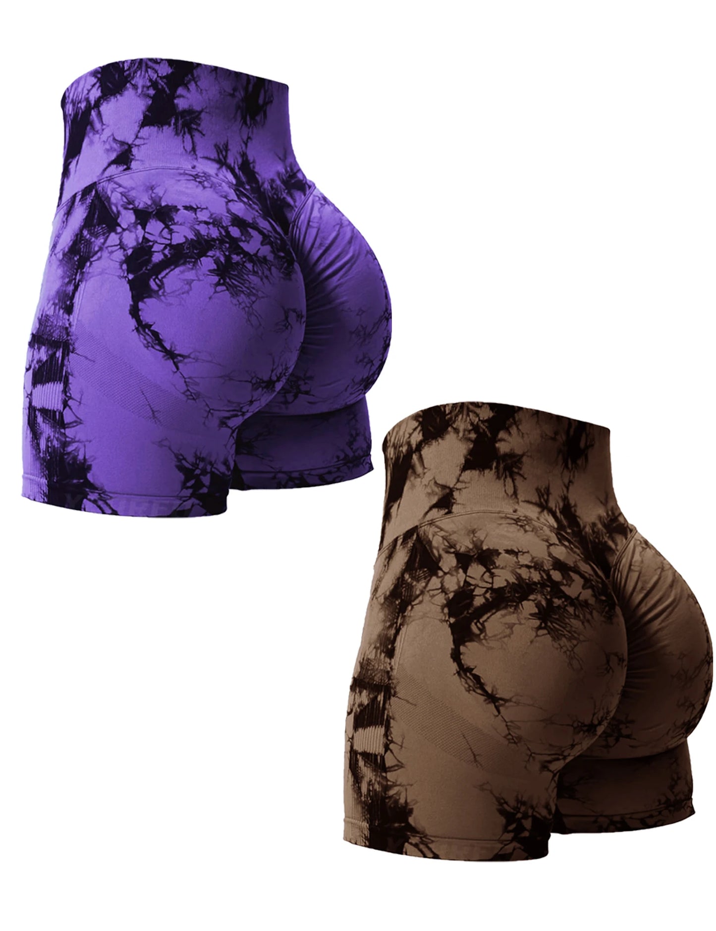 CHRLEISURE Tie Dye Butt Lifting Gym Shorts