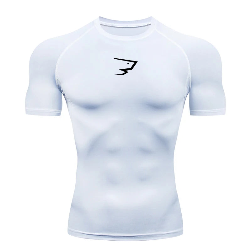 Men Short Sleeve Compression T-Shirt Running Gym Fitness Sport Tees Male Jogging Athletic Sport Tops