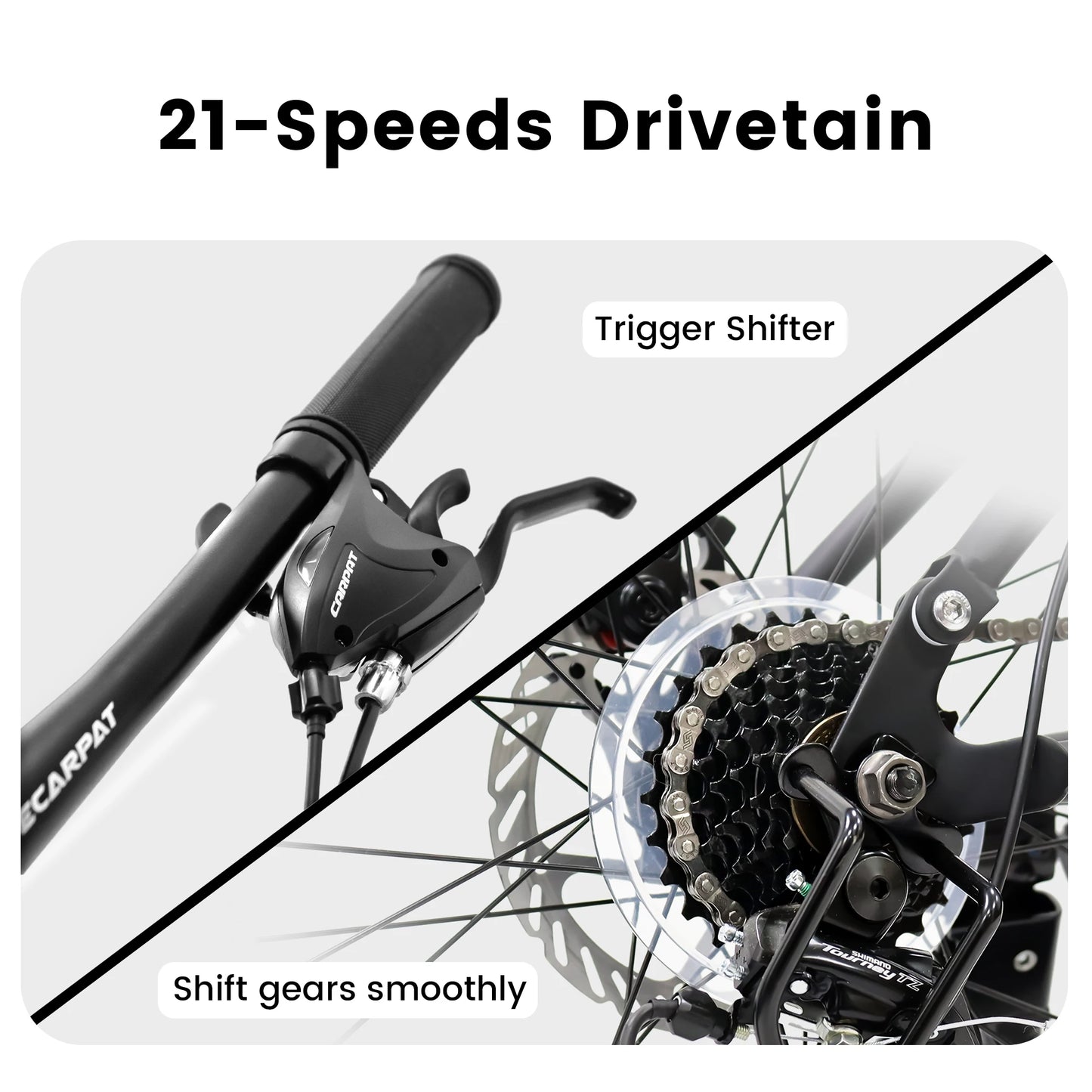 Ecarpat Dual Full Suspension Mountain Bike Unisex 21 Speed Disc