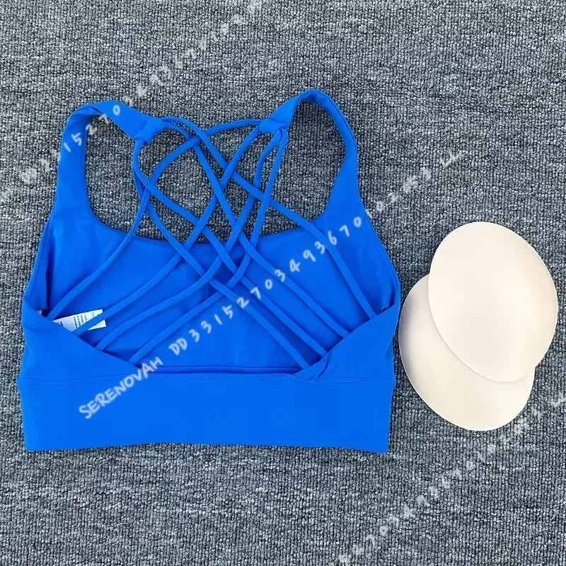 New Women Sports Bra Push Up Cross Back Shockproof Running Gym Training Workout Yoga Underwear Crop Tops