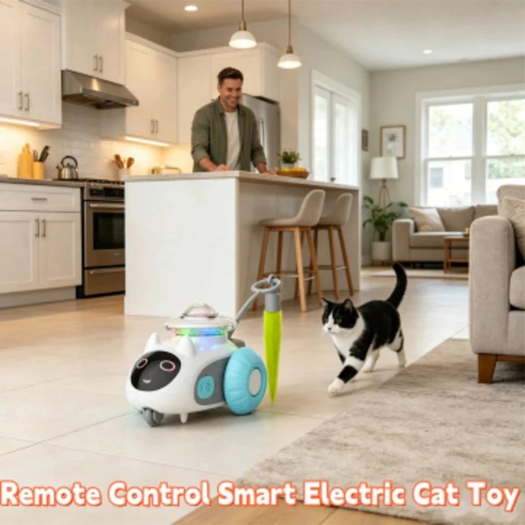 Smart Remote Control Cat Toy Car USB Rechargeable Automatic Obstacle Avoidance Robot Funny Kitten Exercise Interactive Pet Supplies