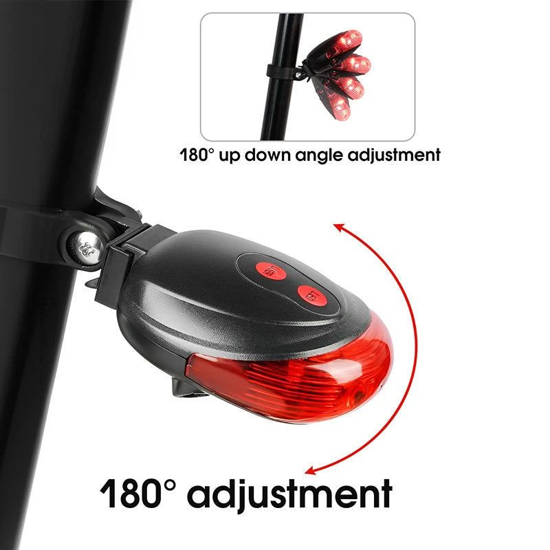Bike Tail Light With 2 Lasers And 5 LEDs Waterproof