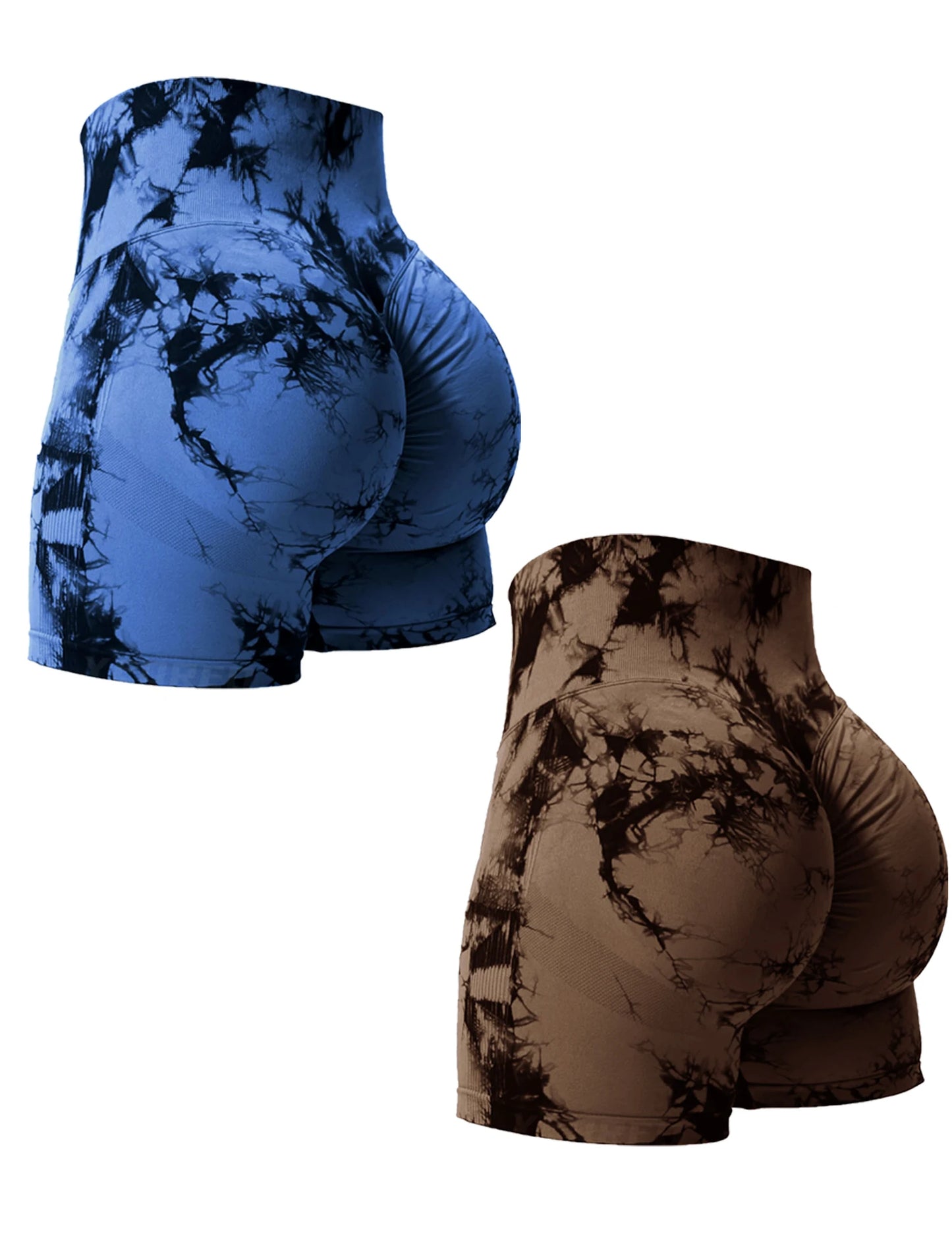CHRLEISURE Tie Dye Butt Lifting Gym Shorts