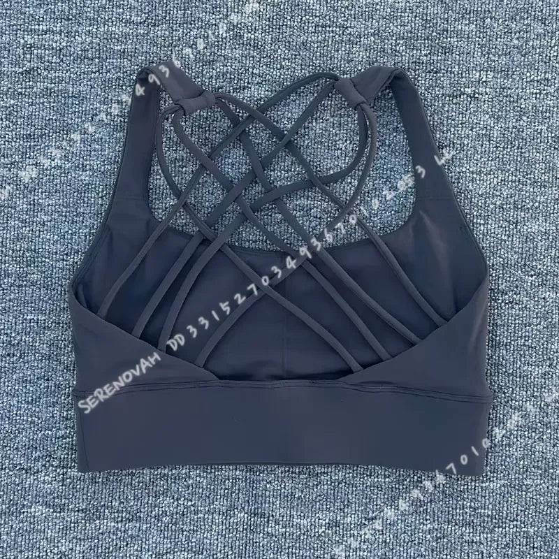 New Women Sports Bra Push Up Cross Back Shockproof Running Gym Training Workout Yoga Underwear Crop Tops