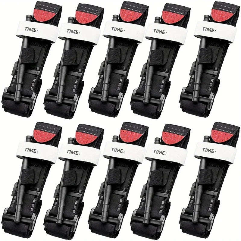 95cm 10pcs/set Emergency Belt Tourniquet Adjustment Buckle Medical Survival Combat Tactical Tourniquets Outdoor Exploration