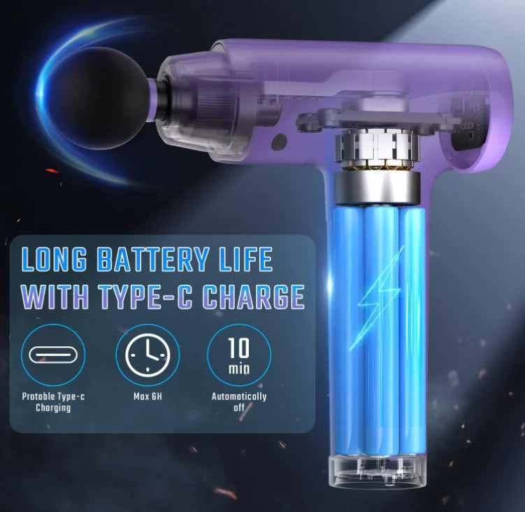 Massage Gun Deep Tissue, Muscle Massage Gun with 9 Attachment Heads 20 Speeds & Silent Brushless Motor for Pain Relief, Handheld Percussion Back Massager Gun,Gift for Mom/Dad