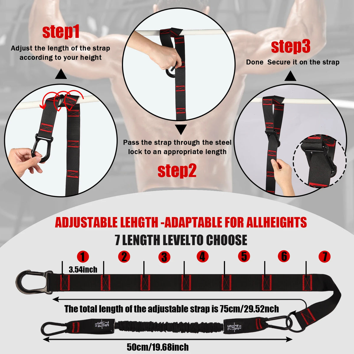 Adjustable Pull Up Assistance Bands For Strength Training Workouts