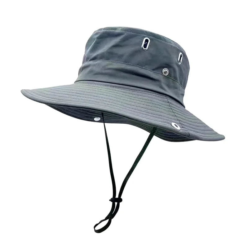 new Men's Wide Brim Sun Hat - Waterproof UV Protection Safari Bucket Hat for Fishing Hiking Climbing Summer Outdoor Oversized
