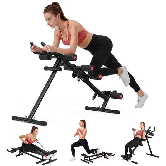 5 in 1 Adjustable Ab Trainer with Resistance Bands Multifunctional Core Training Equipment Foldable Full Body Home Workout Gear for Small Space Fitness