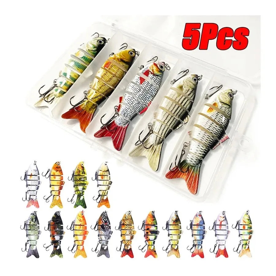 6 Segment Multi Jointed Fishing Lure Sinking 10cm 17.5g Swimbait Artificial Wobbler Crankbait Hard Bait Pesca Tackle 5