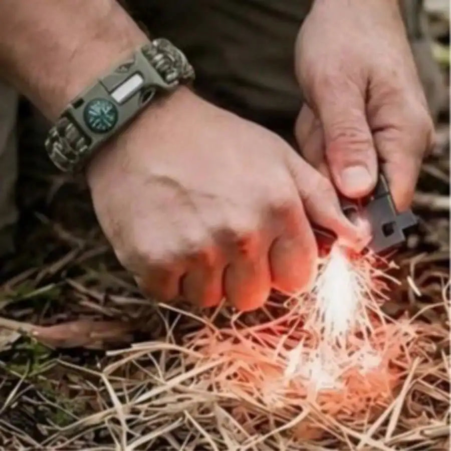 Ultimate Outdoor Adventure Paracord Bracelet Multi Functional Survival Tool With Built In Compass And Flint Starter Portable Safety Gear For Outdoor Camping Traveling And Scouting Activities