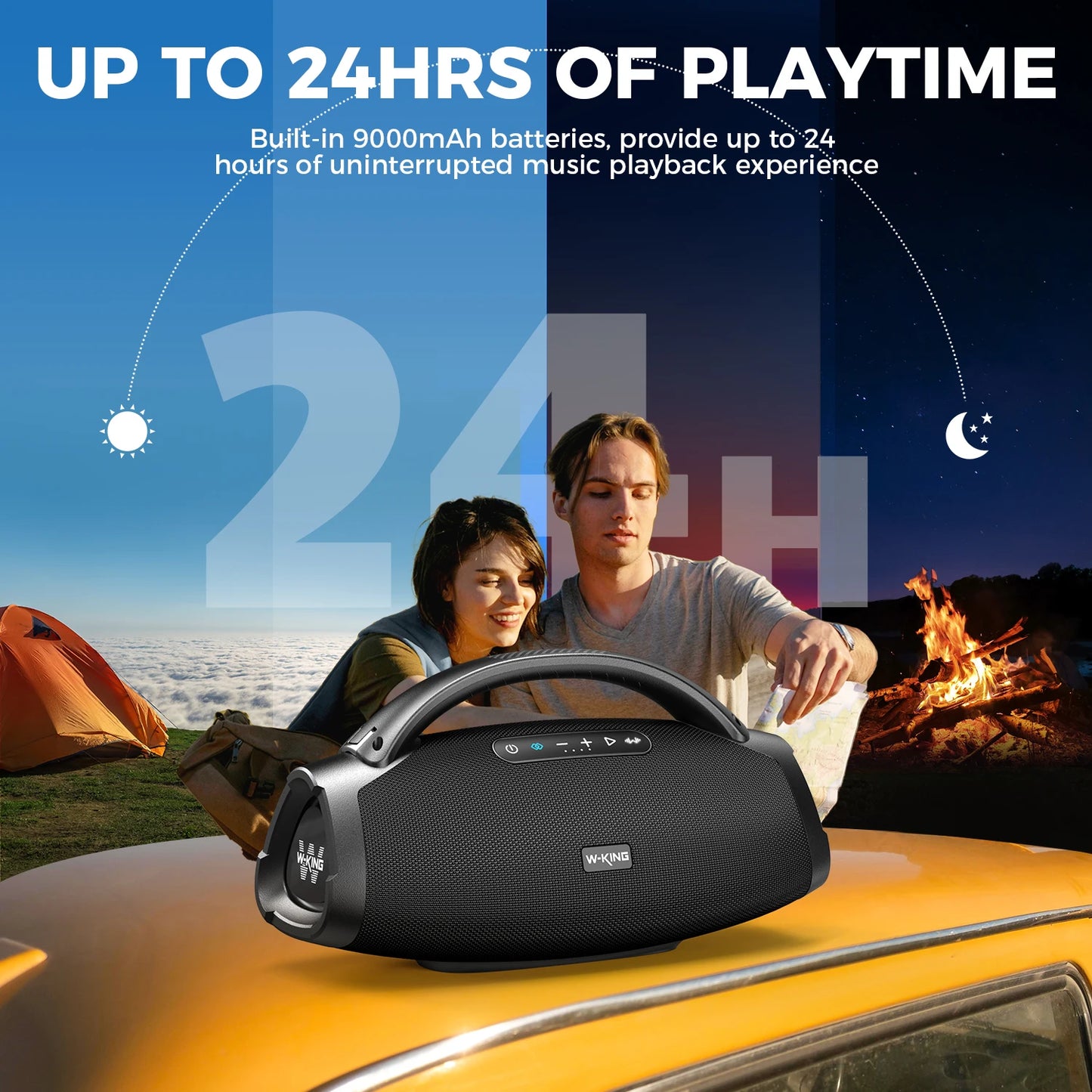 W-KING D20 Portable Bluetooth Speaker IPX7 Waterproof Outdoor Bass