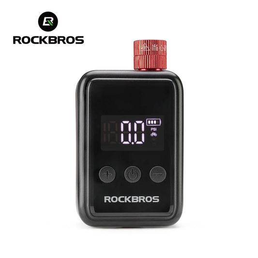 ROCKBROS Bike Electric Air High Pressure Pump Mini Portable 150PSI Rechargeable Tire Inflator Type-C LED Display Bike Motorcycle Bicycle Pump