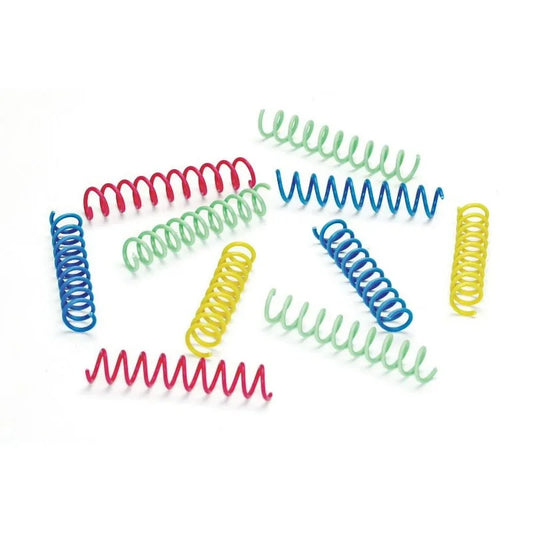 Colorful Cat Spring Toys, 3" Bouncy Coils for Indoor Cats & Kittens to Swat, Chase, Bite, Multi-Color, 10-Pack