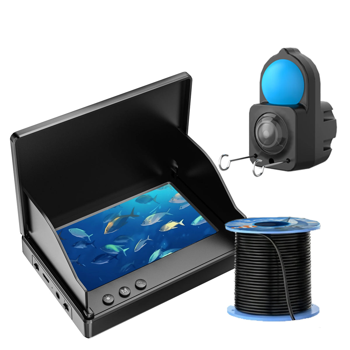 Underwater Fishing Camera HD 1080P 4.3" Monitor Fish Finder with 15M 30M Cable Night Vision for Ice Lake Fishing