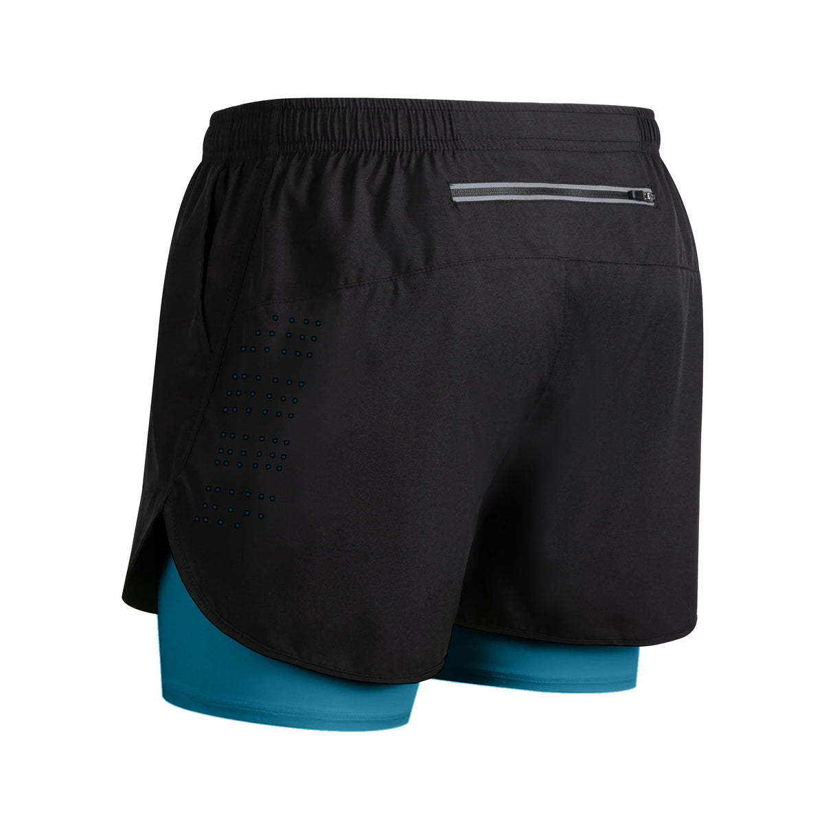 Men's Running Shorts Quick Dry Fitness Black Double Layer Sport Workout Training Bodybuilding Short Pants New