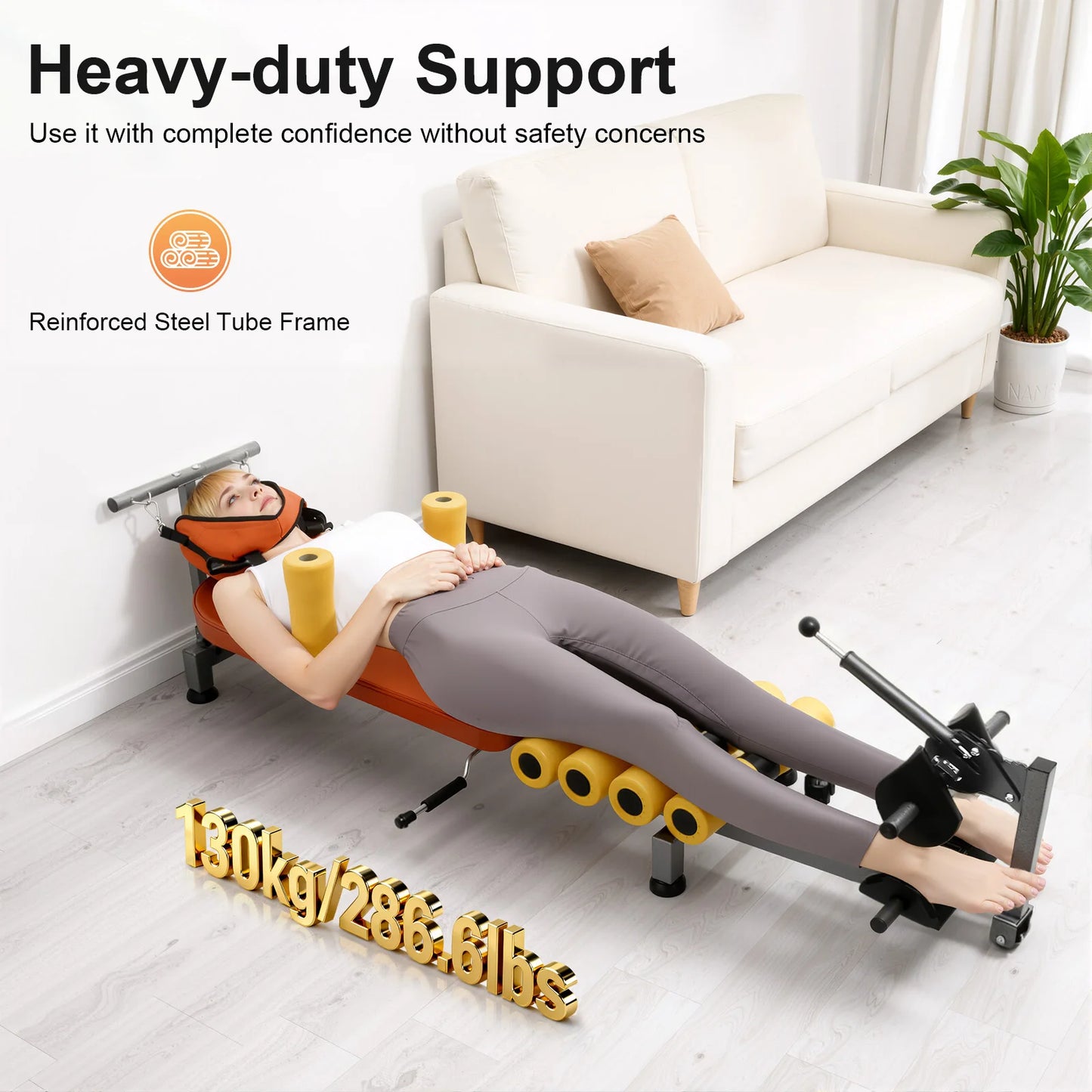 Inversion Table With Neck Stretcher And Steel Frame