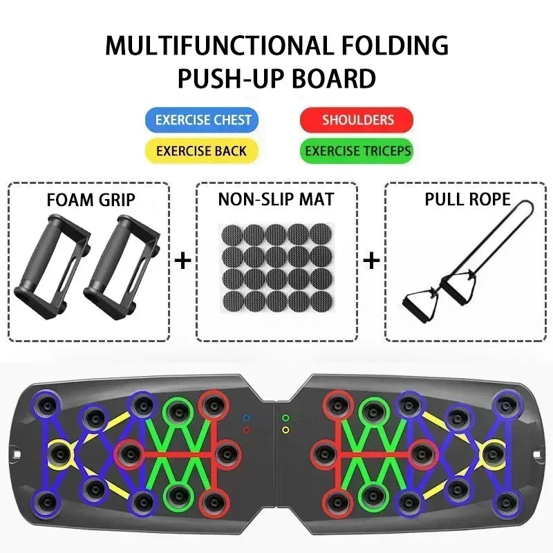 New Portable Multifunctional Push-up Board Set With Handles Foldable Fitness Equipment For Chest Abdomen Arms And Back Training